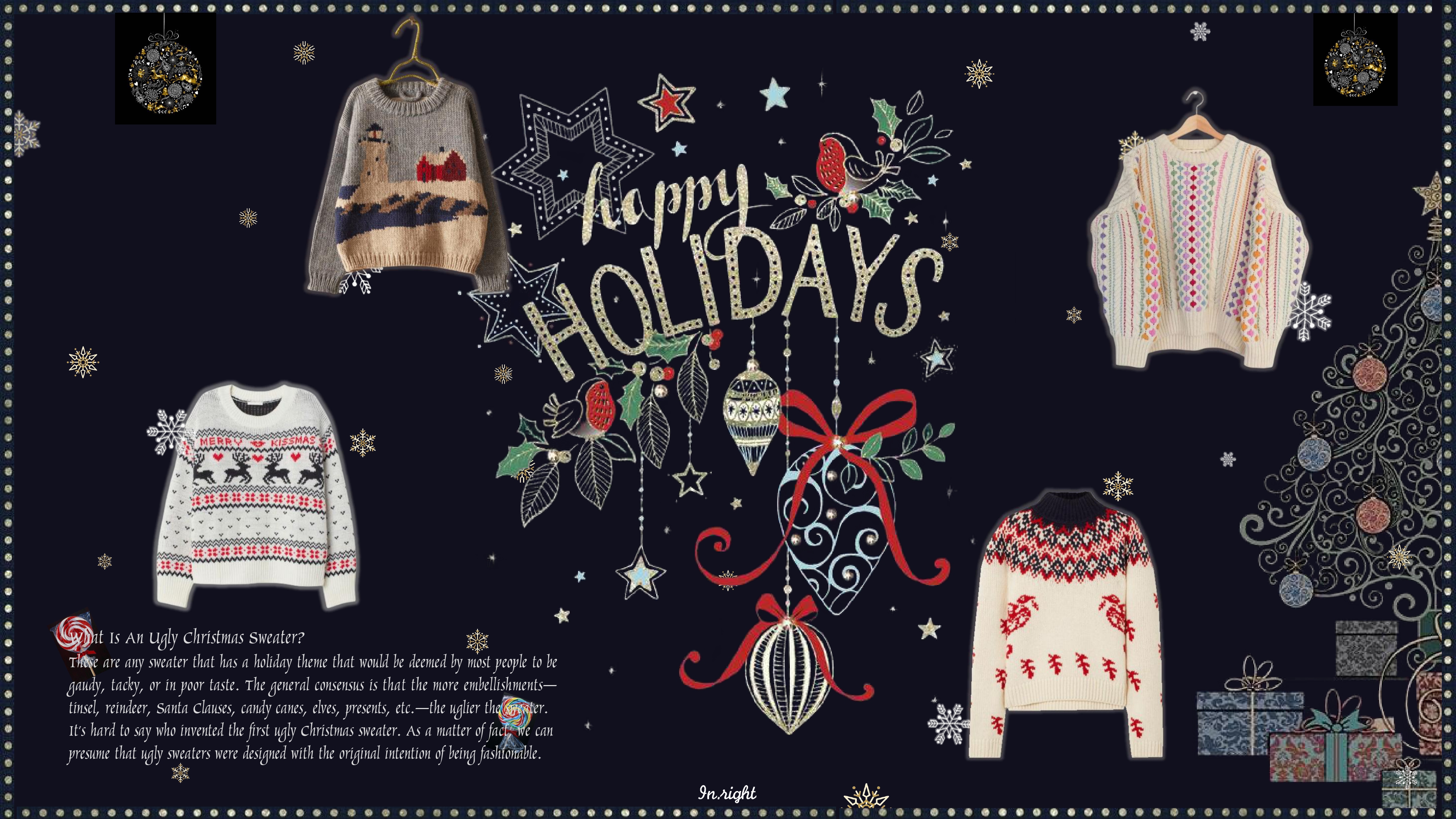 HAPPY HOLIDAYS！ -- the Christmas Holiday Sweaters